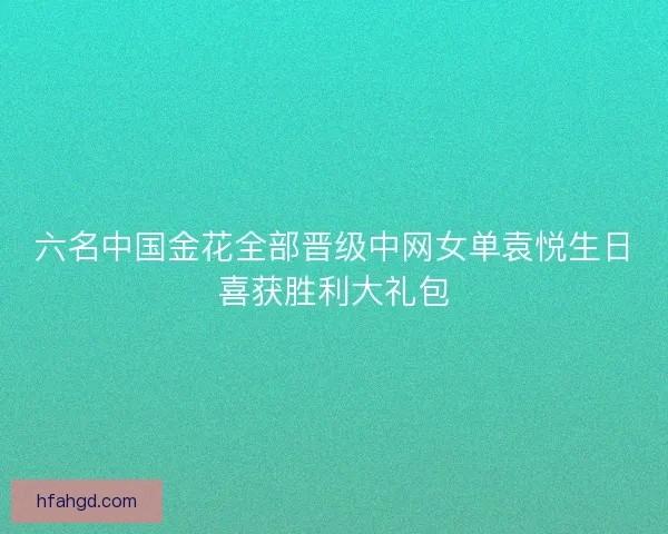 六名中国金花全部晋级中网女单袁悦生日喜获胜利大礼包 六名中国金花全部晋级中网女单袁悦生日喜获胜利大礼包